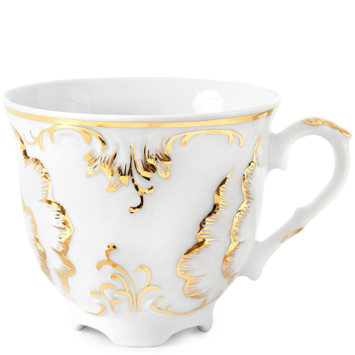KAFFESERVICE CMIELOW ROCOCO Kaffetassen-Set - Goldfarben/Weiß, Keramik (15.7/7.5/15.7cm) - KONSIMO®