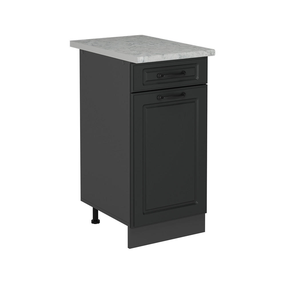 KÜCHENUNTERSCHRANK R-Line Anthrazit Landhaus 40 cm AP Marmor - Anthrazit, Holzwerkstoff (40/81.6/60cm) - Vicco