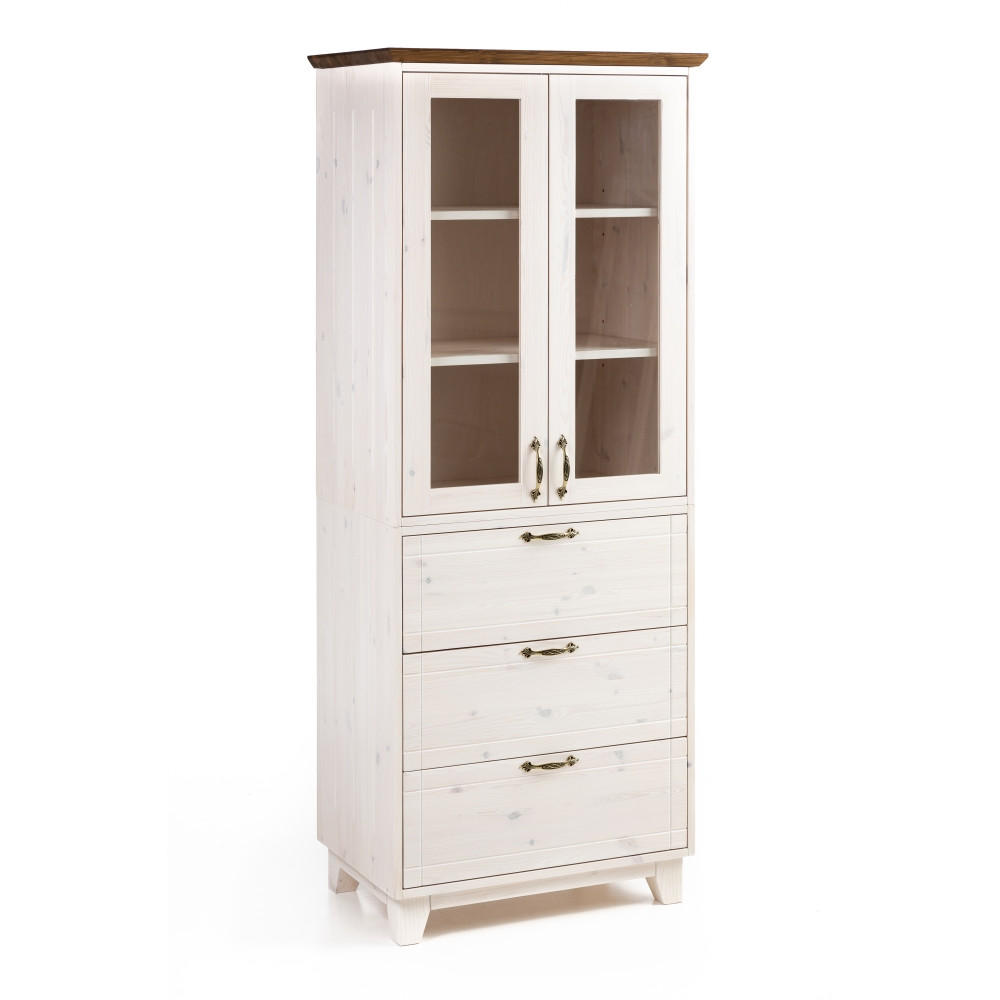 VITRINE 183x74 cm - Dunkelbraun/Weiß, Holz (74/183/47cm) - MSL wooden furniture
