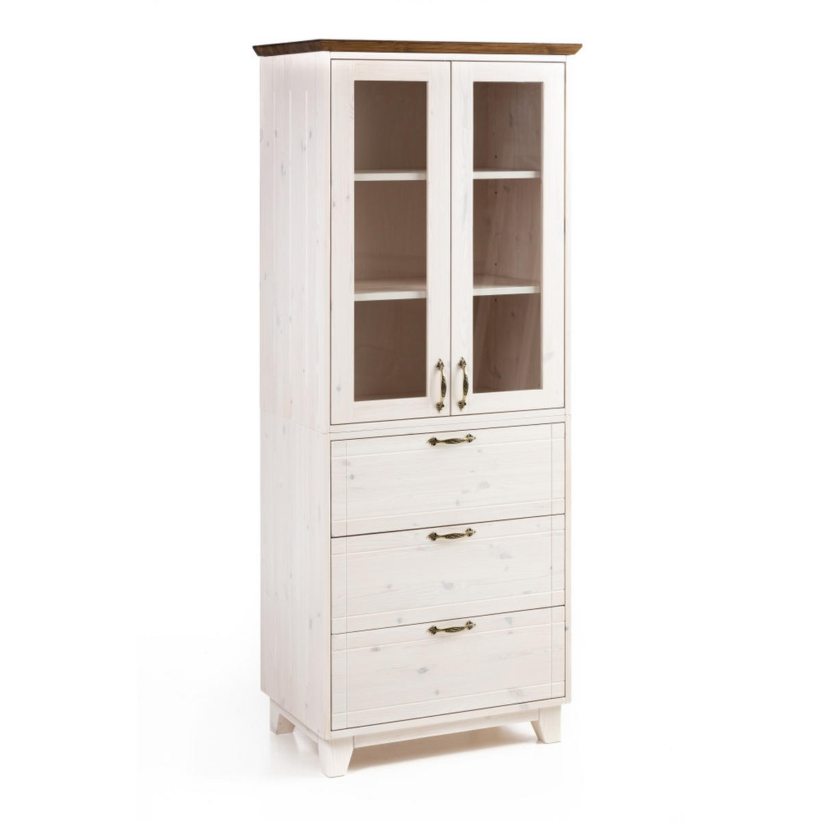 VITRINE 183x74 cm - Dunkelbraun/Weiß, Holz (74/183/47cm) - MSL wooden furniture