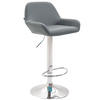 BARHOCKER DUBLIN Grau Kunstleder Chrom - Grau, Leder/Metall (51/89/52cm) - DELUKE