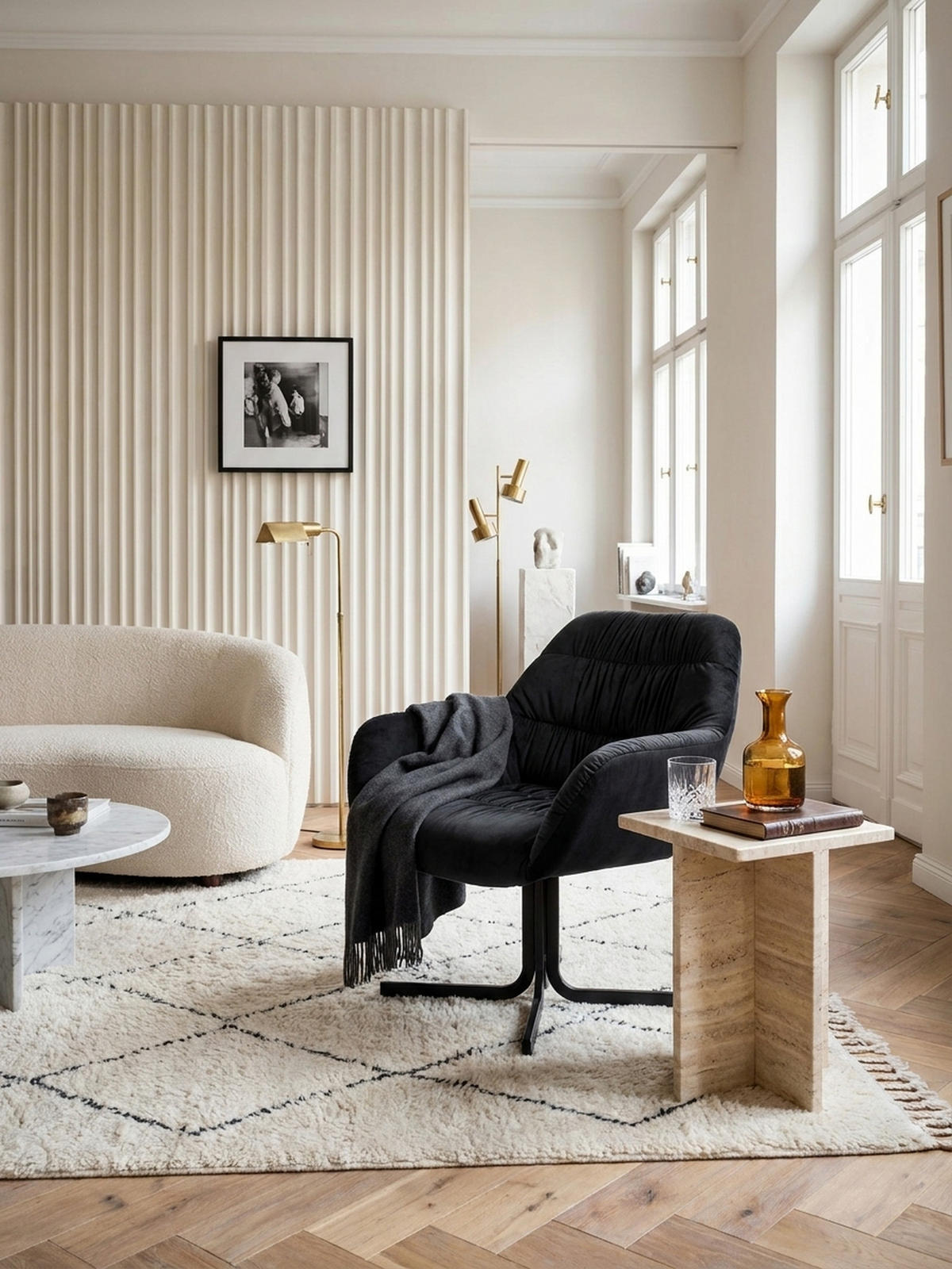 LOUNGESESSEL Samt mit Armlehnen und Metallgestell, gepolsterter Schalensitz, Schwarz 64x68x74 cm - Schwarz, Textil/Metall (64/74/68cm) - KADIMA DESIGN