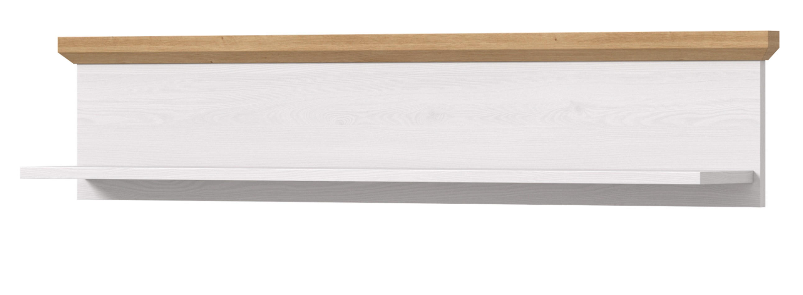 WANDBOARD Lärche weiß, Eiche Artisan 110 cm, Wandregal im Landhaus-Stil - Eiche Artisan/Weiß, Holzwerkstoff/Metall (110/23/18cm) - Inn.Furn