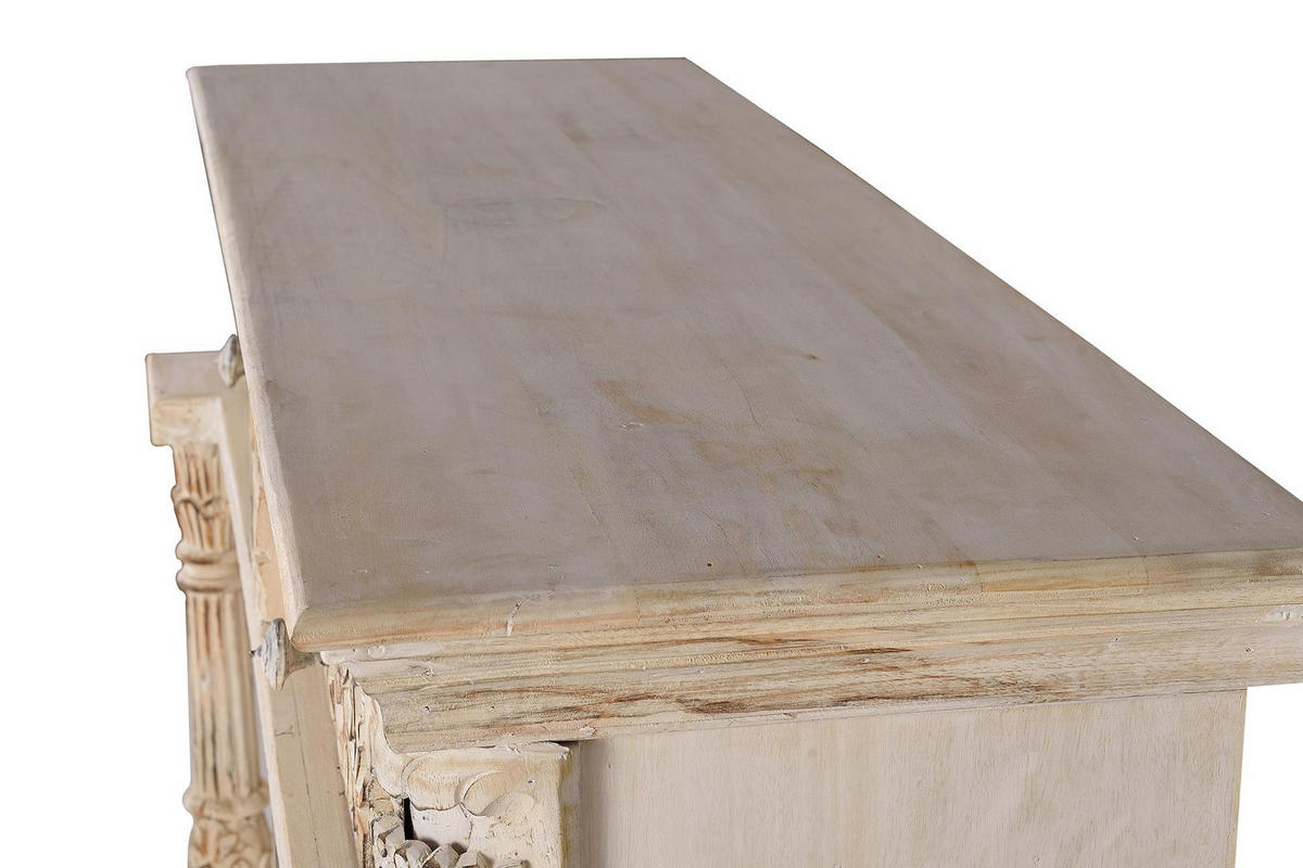 SIDEBOARD aus Mangoholz mit 2 Türen und einer handgeschnitzten Schublade - Perlmutt, Holz (45/100/120cm) - Giner y Colomer