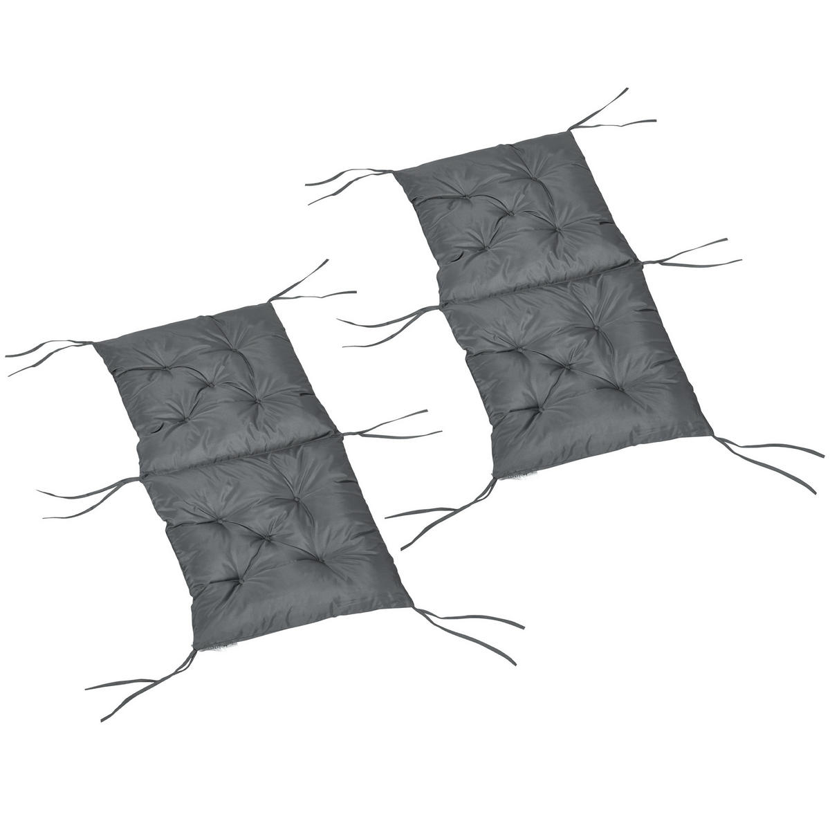 SITZKISSEN DE-17691 2er-Set mit Befestigungsbändern Grau - Grau, Textil (98/50/8cm) - ComfortXL