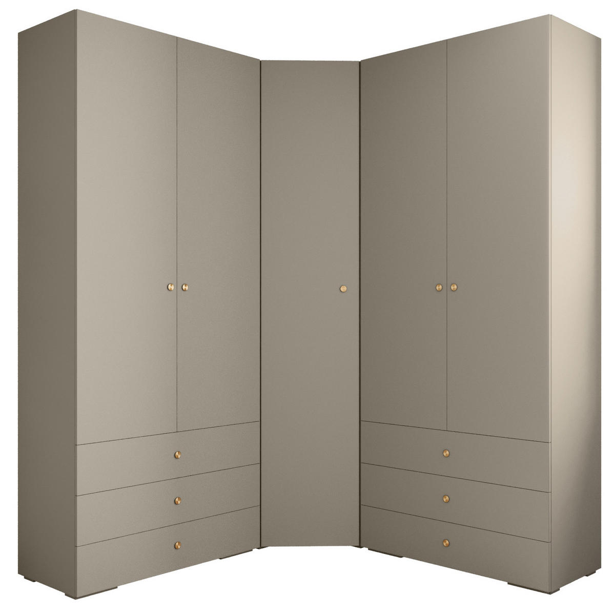 GARDEROBEN-SET 236,7/181,7/47 - Kaschmir/Goldfarben, Holz/Kunststoff (181.7/236.7/47cm) - Abiks Möbel
