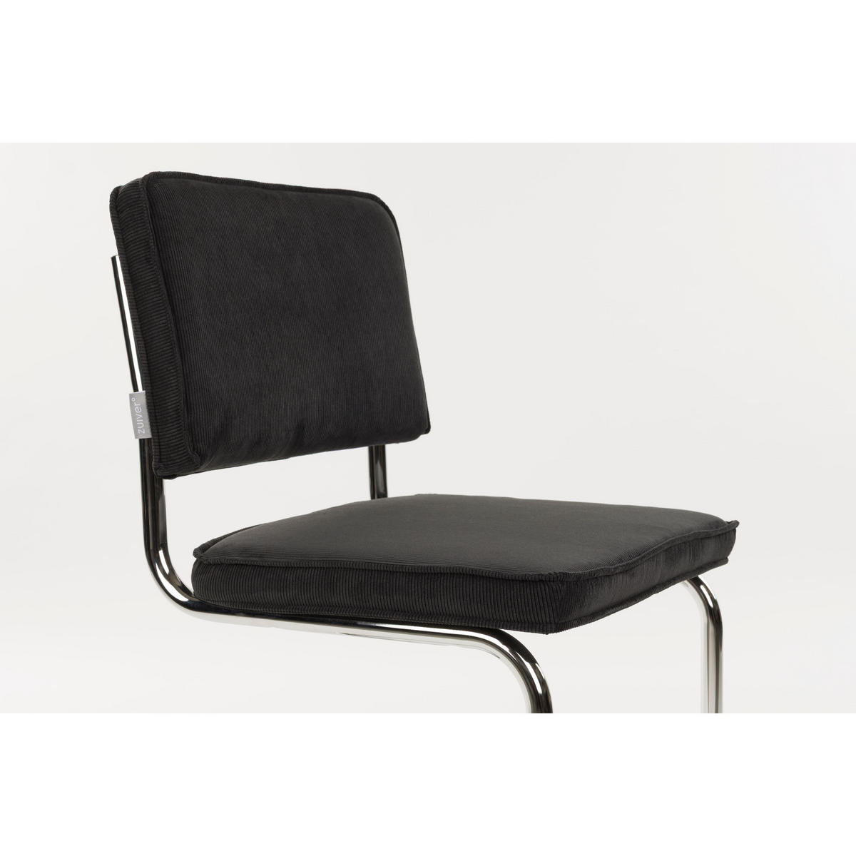 ESSZIMMERSTUHL Ridge Kink Rib Schwarz - 2 er Set - Schwarz, Textil (48/85/50cm) - Zuiver