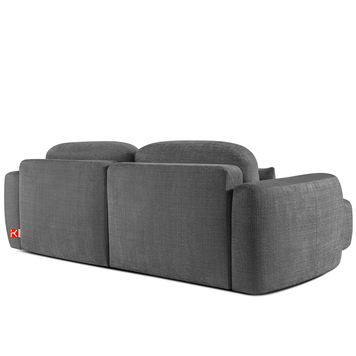 ECKSOFA rechts ELOSA - Dunkelgrau, Holz/Textil (245/165cm) - KONSIMO®