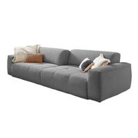 SOFA MIT SITZTIEFENVERSTELLUNG PALACE Grau Cord - Graphitfarben/Grau, Textil (298/74/120cm) - KAWOLA