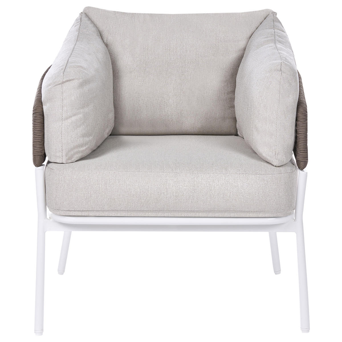 GARTENSOFA Set 7-Sitzer mit Tischen Beige Robella - Taupe/Beige, Metall - Beliani