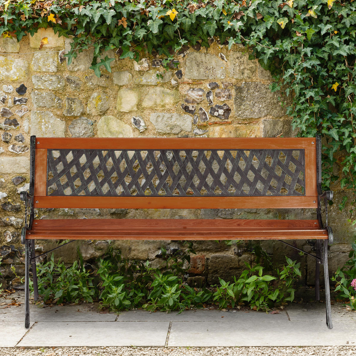 GARTENBANK - Multicolor, Holz/Kunststoff (125/73/52.5cm) - Relaxdays