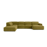 ECKSOFA Cursal V, Stoff Salvador, Olive, Links - Olivgrün, Holz (364/262cm) - Kaiser Möbel