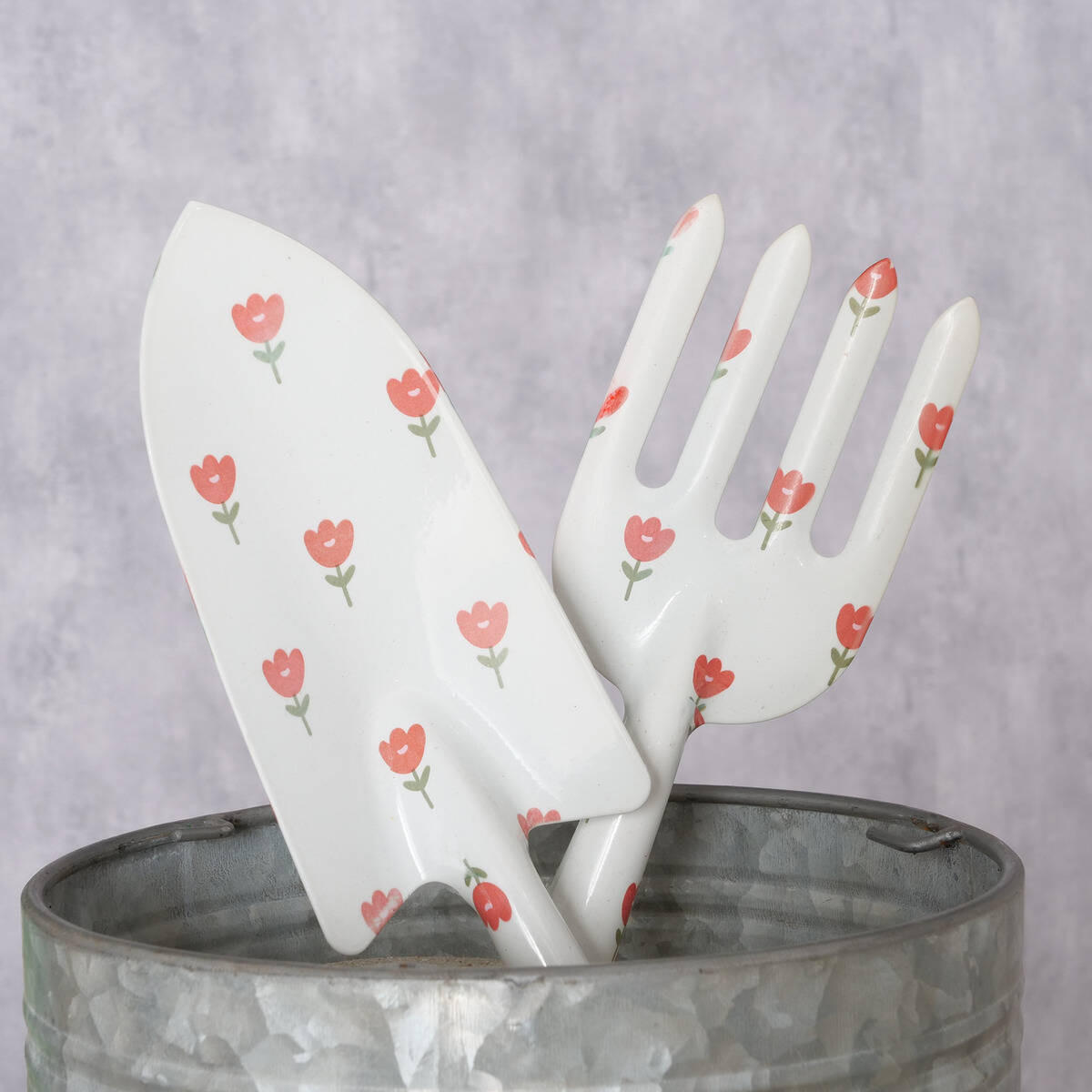 GARTENWERKZEUGE Lilly 2er-Set - Weiß, Metall (8/3/28cm)