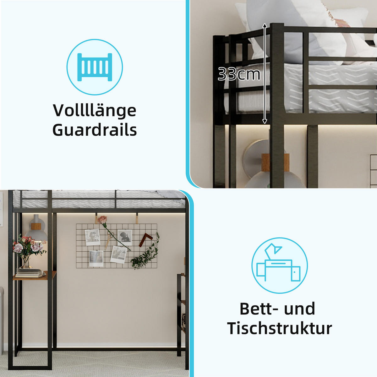 HOCHBETT Eisen Schwarz - Schwarz, Metall - Raumix