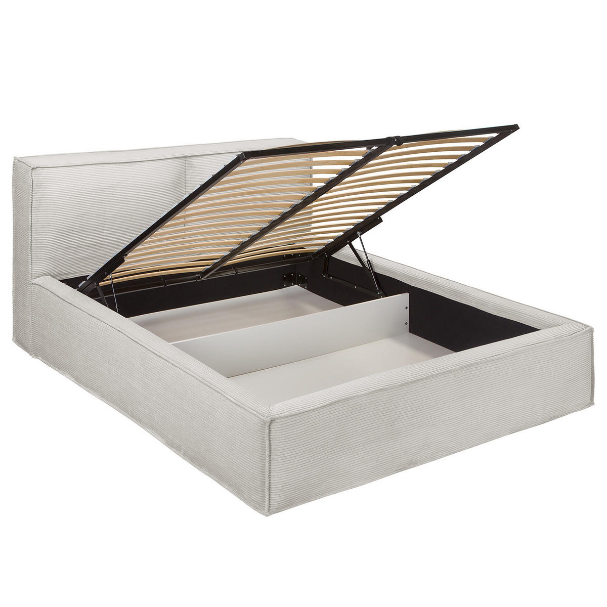 POLSTERBETT - Hellgrau, Textil (140/200cm) - home24