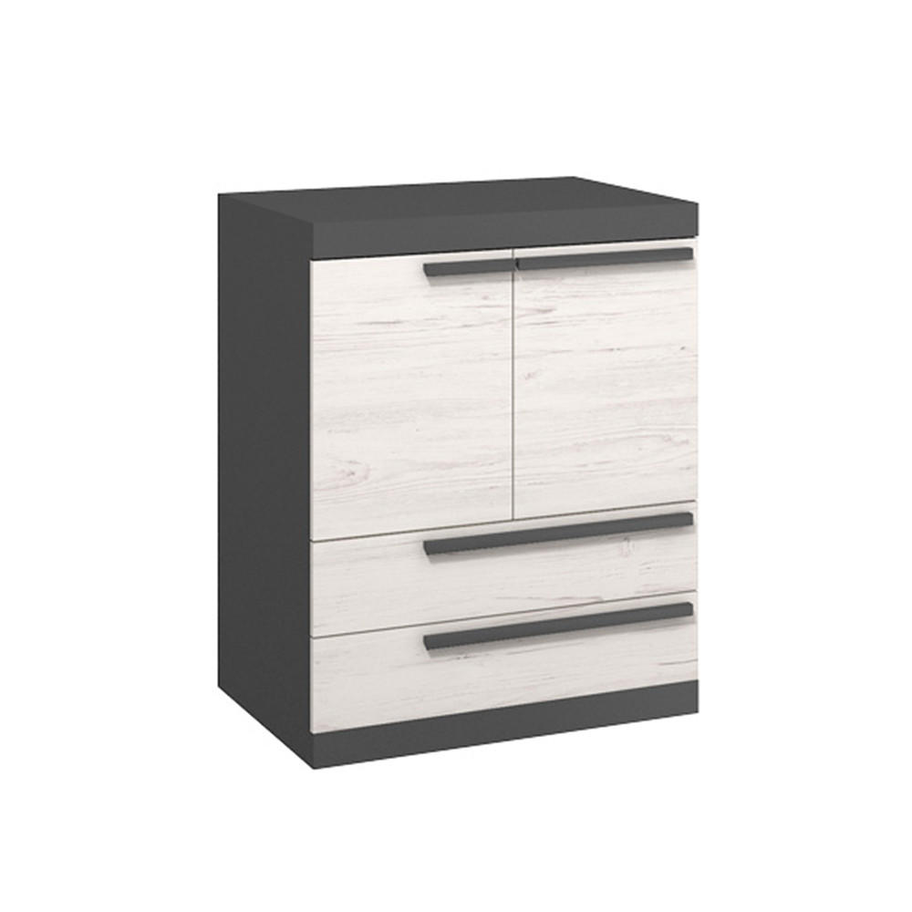 KOMMODE Trend graphit grau / Kiefer andersen 80 / 41 /101cm - Graphitfarben/Braun, Holz/Holzwerkstoff (80/101/41cm) - Feldmann-Wohnen