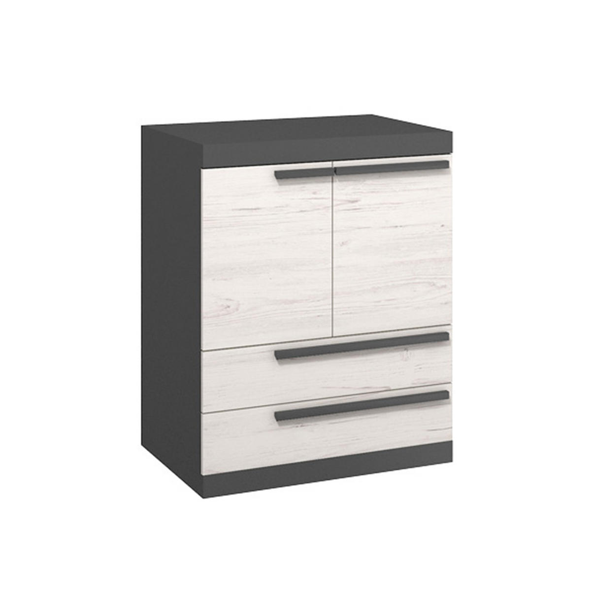 KOMMODE Trend graphit grau / Kiefer andersen 80 / 41 /101cm - Graphitfarben/Braun, Holz/Holzwerkstoff (80/101/41cm) - Feldmann-Wohnen