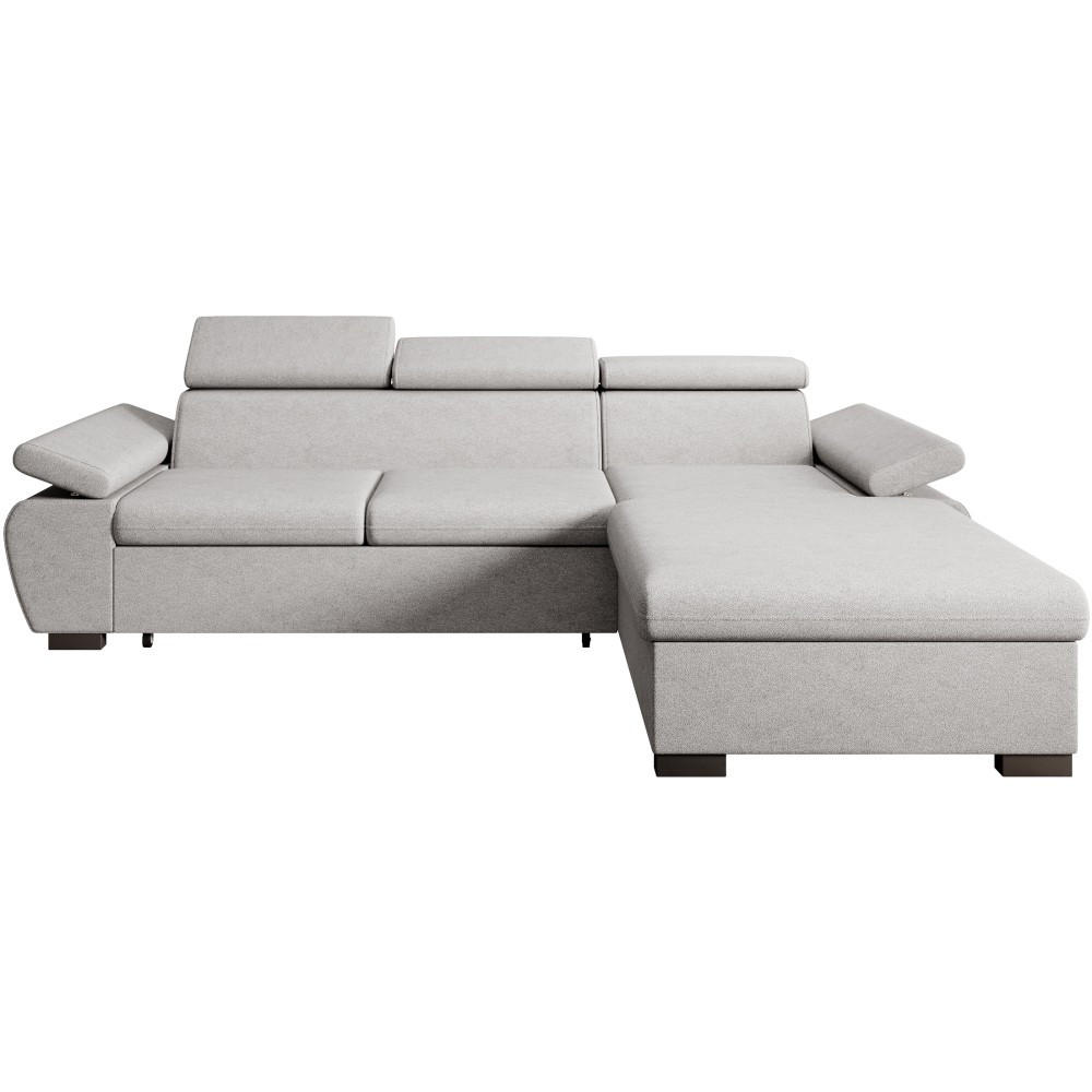 ECKSCHLAFSOFA Coco mit verstellbare Kopfstützen, hellgrau, rechts - Hellgrau, Textil (273/191cm) - Beautysofa