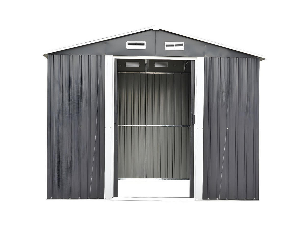 SCHREBERGARTENHAUS - 247 cm x 247 cm - metall - anthrazitgrau Manso - Anthrazit, Metall (247/170/247cm) - Vente-Unique