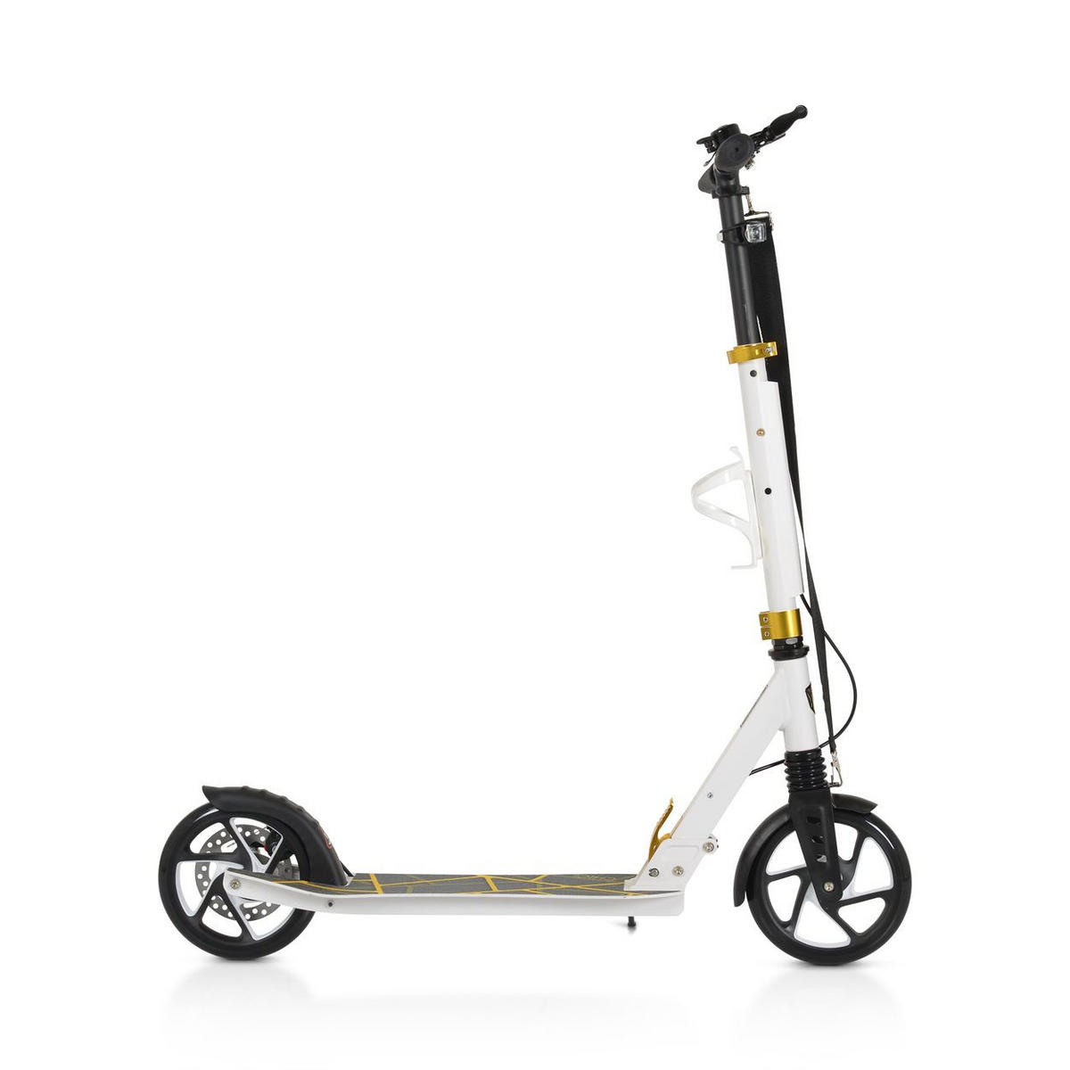 KINDERROLLER Chic weiß LED-Licht, ABEC-7 Lager, Seitenständer, faltbar - Weiß, Metall (54.5/46/101cm)