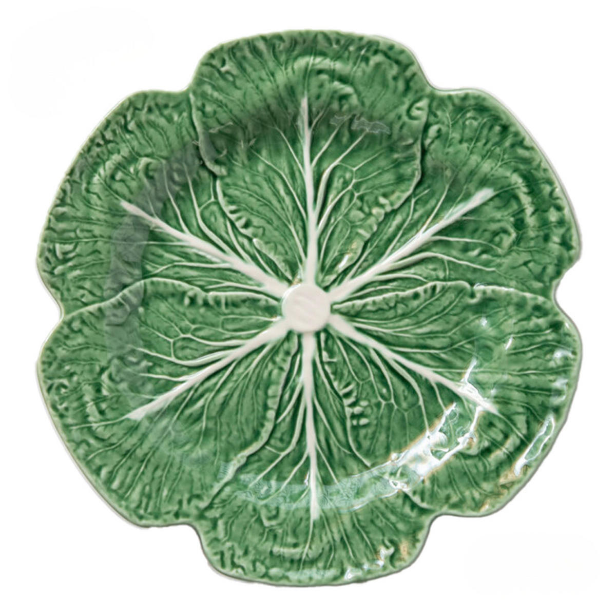 TAFELSERVICE 4-teilig Porzellan Grün Blattstruktur 33/26,8/21,7/16,5 cm - Grün, Keramik (33/2/33cm) - Quality Elegance