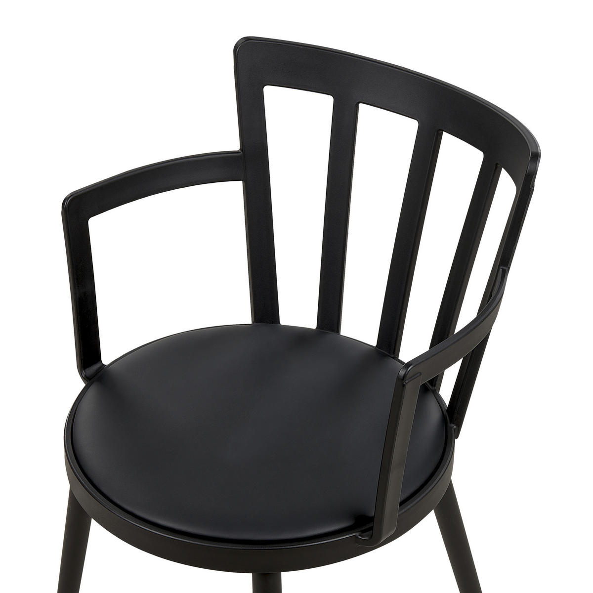 JEDILNI STOL komplet 4 plastika črna Morill - črna, umetna masa (45/77/52cm) - Beliani