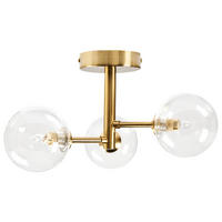 DECKENLAMPE Messing Maricao - Messingfarben, Glas (30/30/19cm) - Beliani