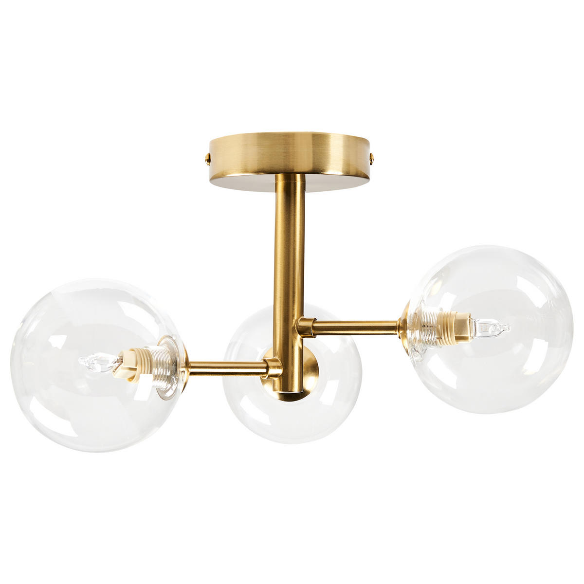 DECKENLAMPE Messing Maricao - Messingfarben, Glas (30/30/19cm) - Beliani