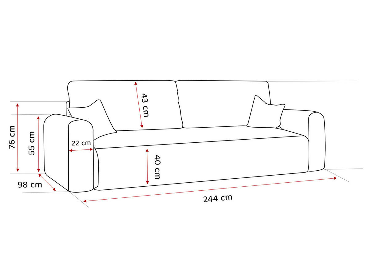 SCHLAFSOFA JOBO mit Bettkasten, Beige - Beige, Textil (244/76/98cm) - Idohome