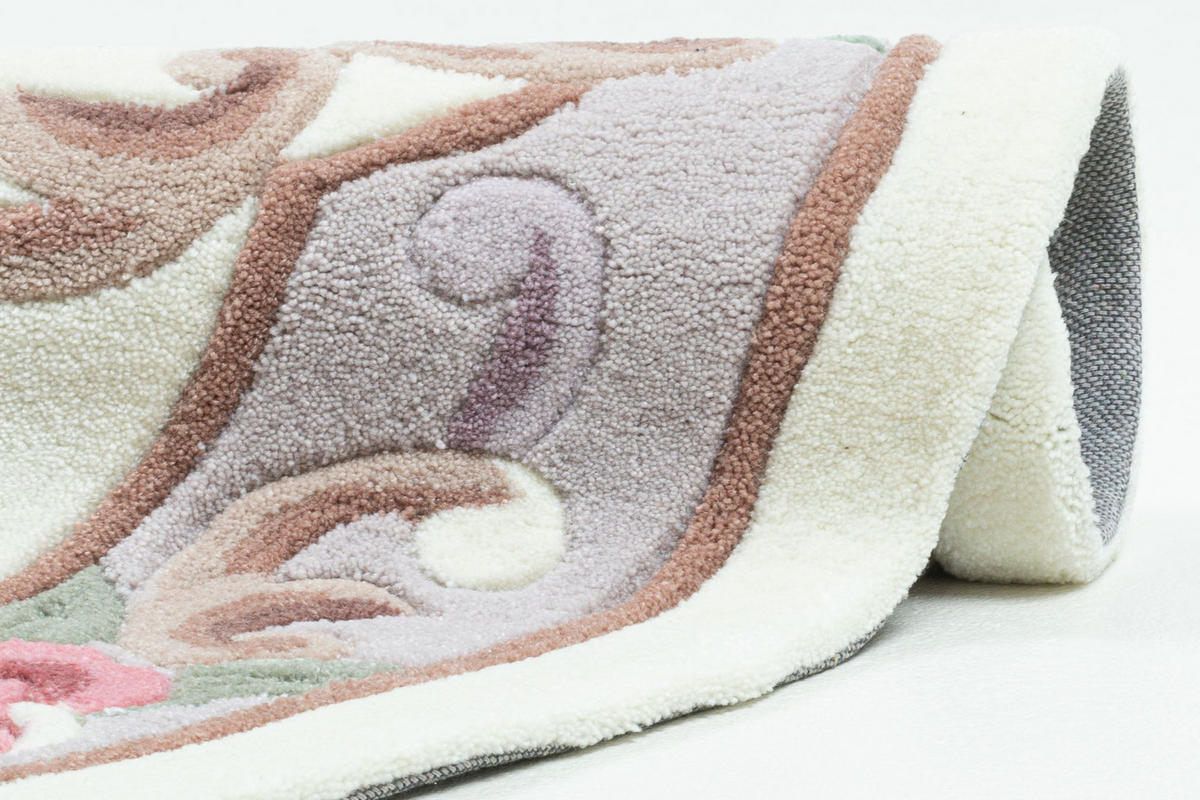 HANDTUFTTEPPICH Ming 190x190 cm - Beige, Textil (190/190cm) - THEKO