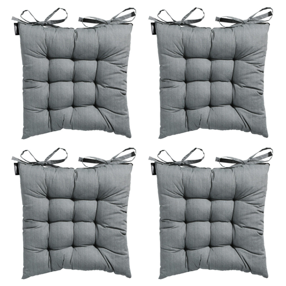 SITZKISSEN Basic 46/46 cm 4er-Set - Grau, Textil (46/6/46cm) - Madison