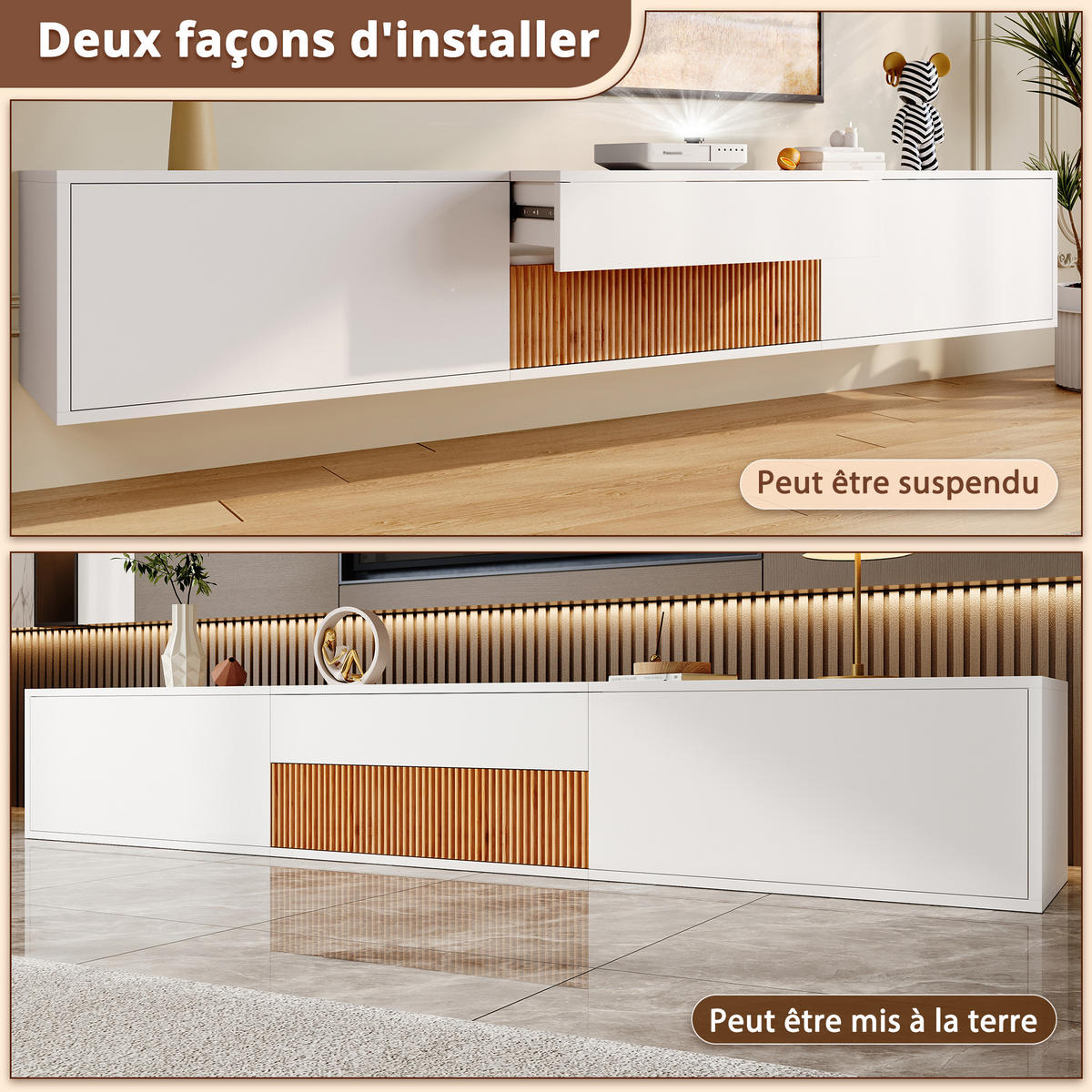 TV-LOWBOARD Weiß 180/34/30 cm - Weiß, Holzwerkstoff (180/30/34cm) - PANGIVO
