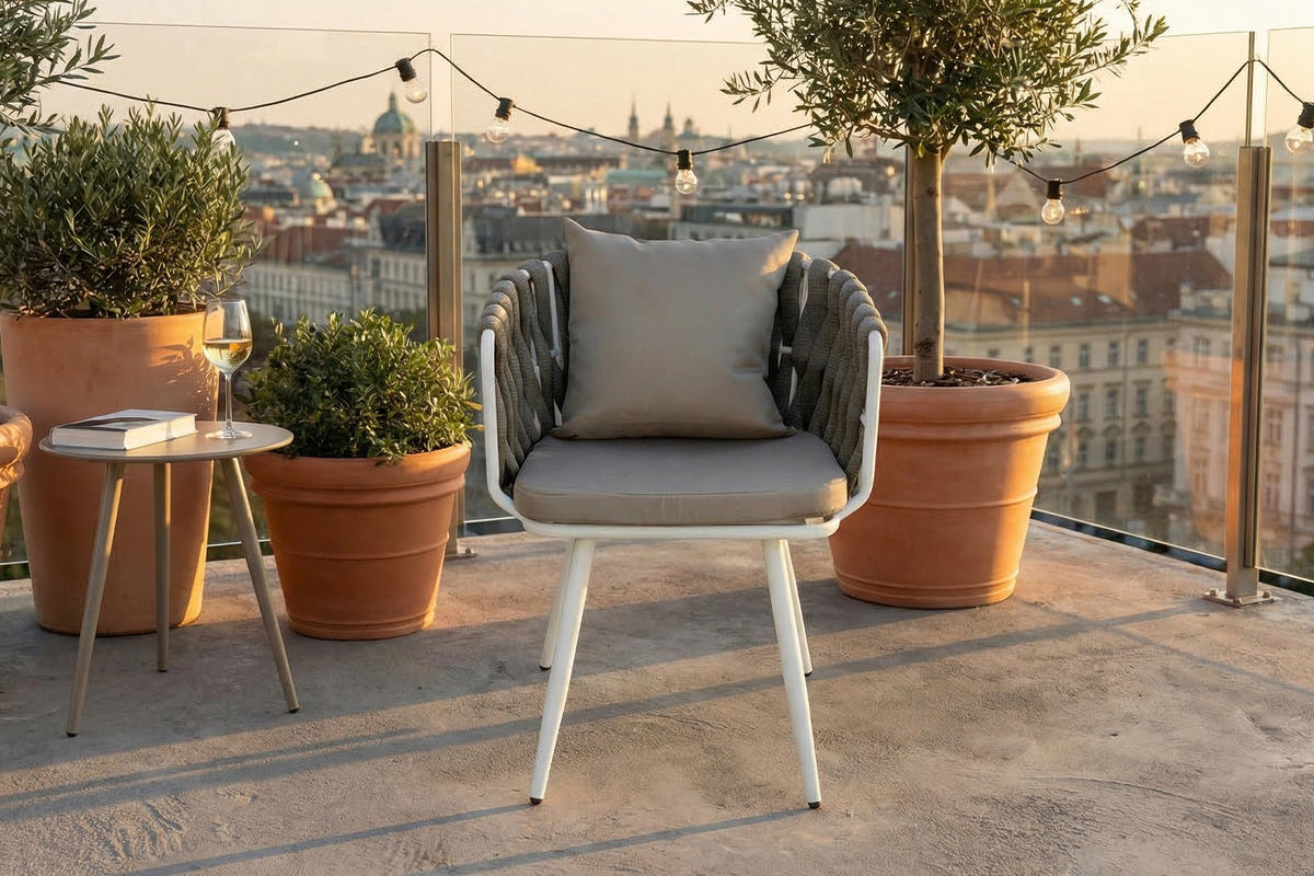 GARTENSTUHL LUSHA Grau Kunststoff, Metall (1er-Set) - Dunkelgrau, Metall (62/78/63cm) - KAWOLA