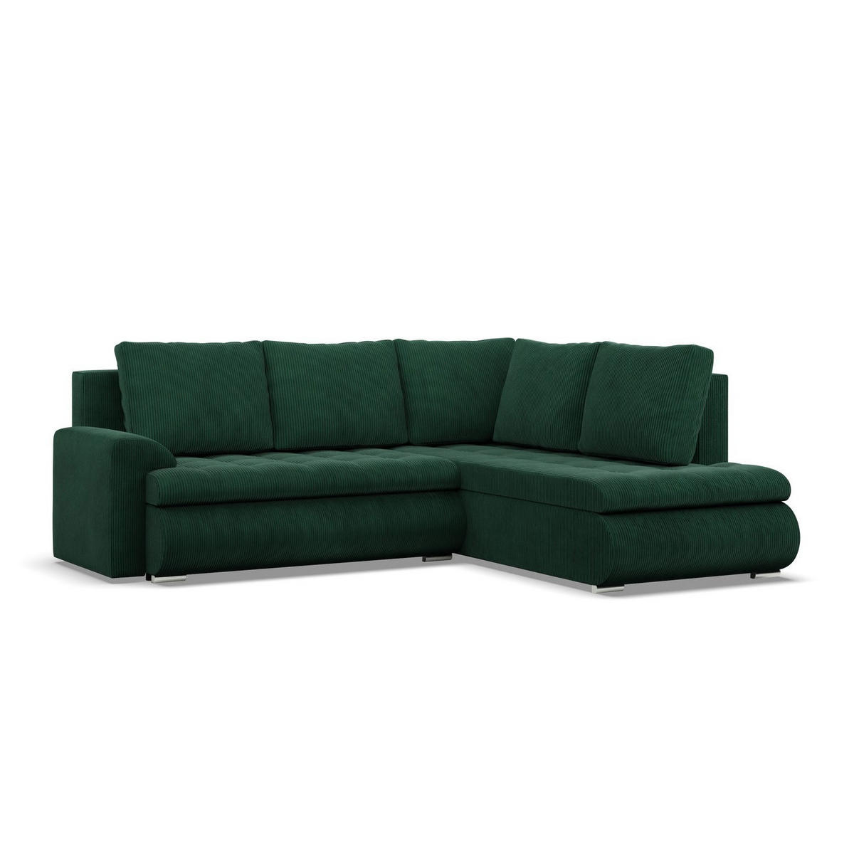 ECKSOFA RECHTS MIT SCHLAFFUNKTION FORESTA, Cord - Dunkelgrün - Grün, Textil (230/200cm) - Mebligo