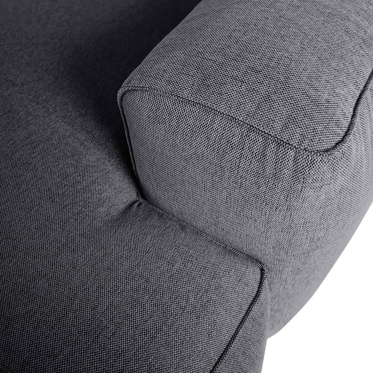 3-SITZER ECKSOFA mit Longchair - Schwarz/Grau, Kunststoff/Textil (284/173cm) - home24