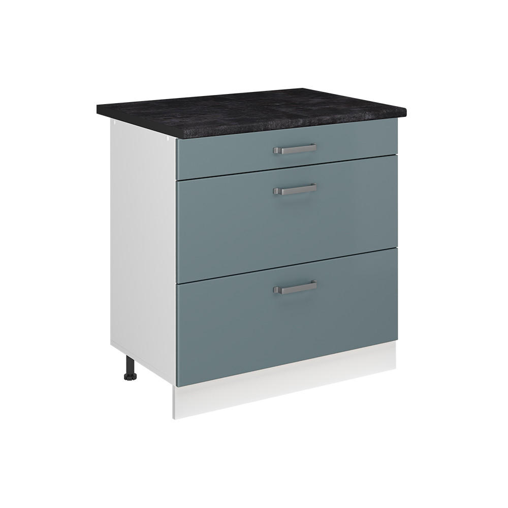 Vicco Küchenunterschrank Blaugrau, Weiß 80x81.6x60 cm