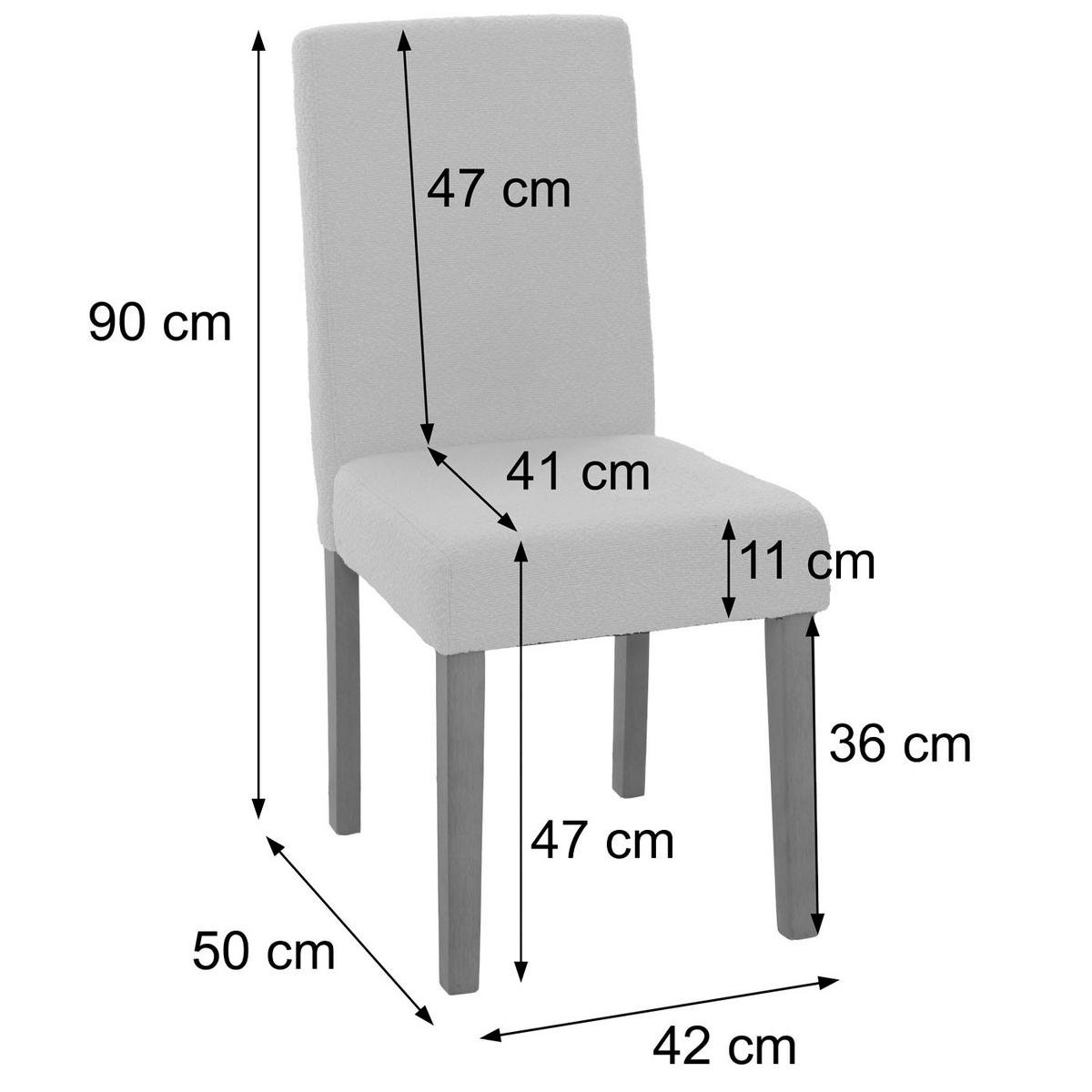 ESSZIMMERSTUHL Cremeweiß 6er-Set - Weiß, Textil (42/90/50cm) - MCW