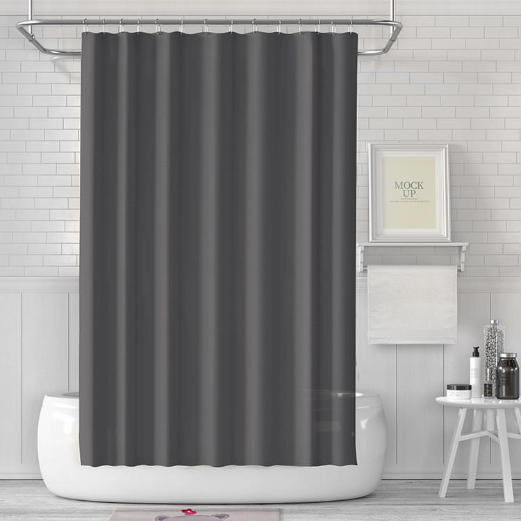 DUSCHVORHANG Dunkelgrau PEVA dick wasserdicht schnell trocknend für Zuhause Badezimmer - Grau, Kunststoff (180/180cm) - MCBOSON