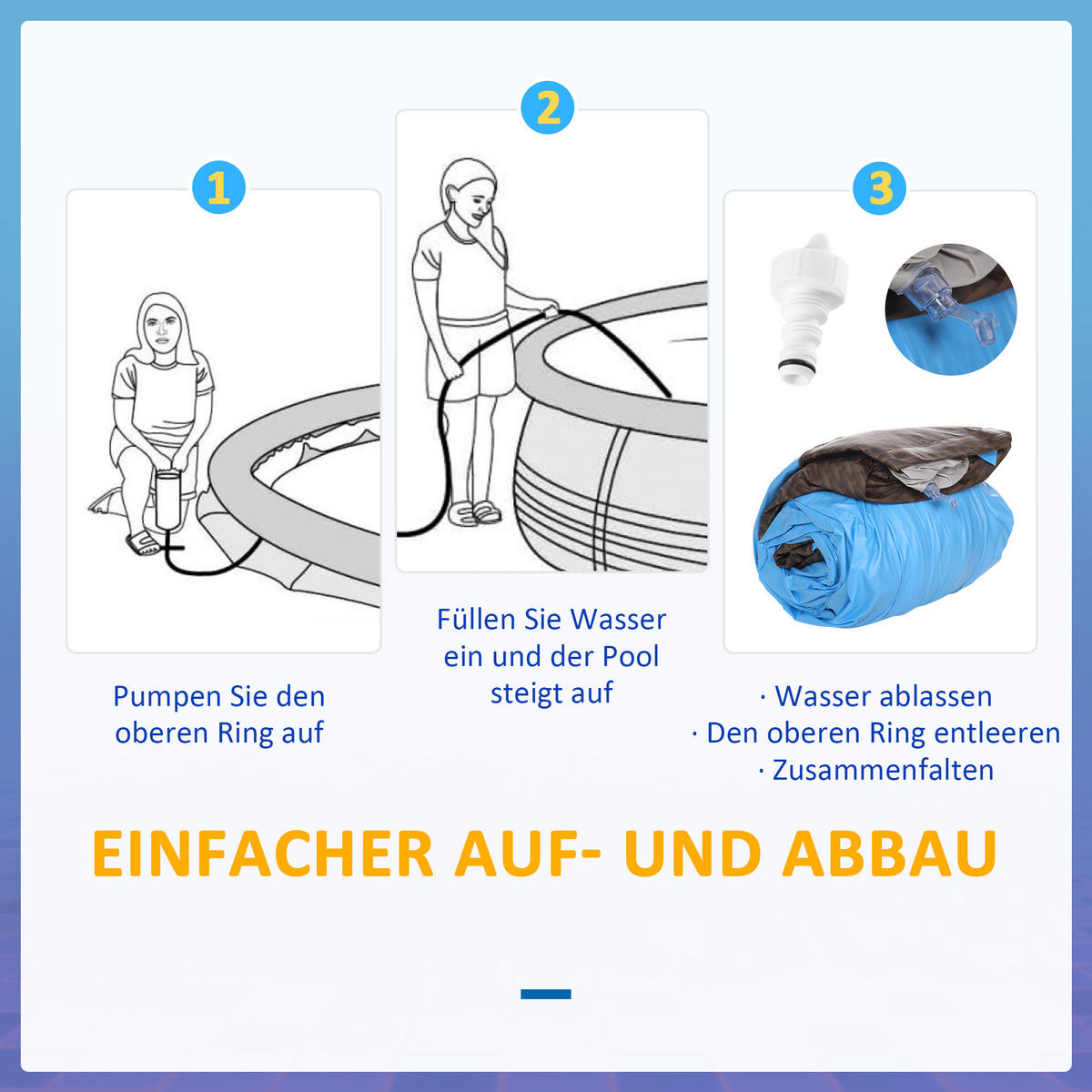 AUFSTELLPOOL, Braun, PVC - Braun, Kunststoff (300/76/300cm) - Outsunny