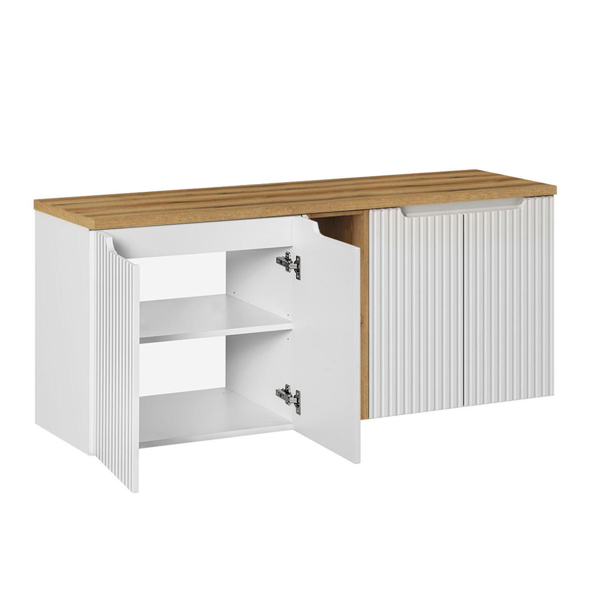 SKŘÍŇKA POD UMYVADLO 140.4cm Riva Bílá a dřevo - bílá, kompozitní dřevo (140.4/59.5/40cm) - Petits-meubles