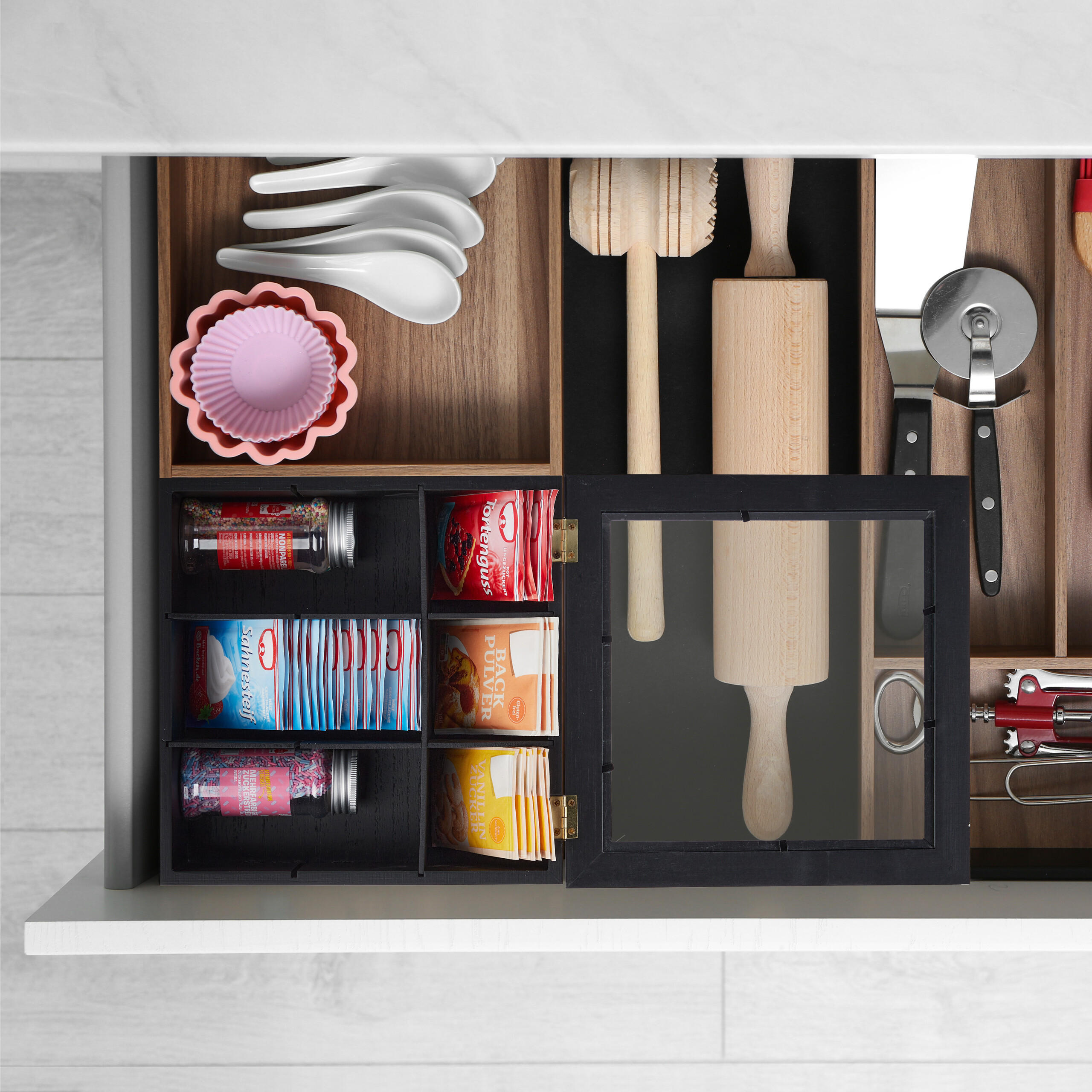 TEEBOX - Schwarz, Holz/Kunststoff (23.5/9/23.5cm) - Relaxdays