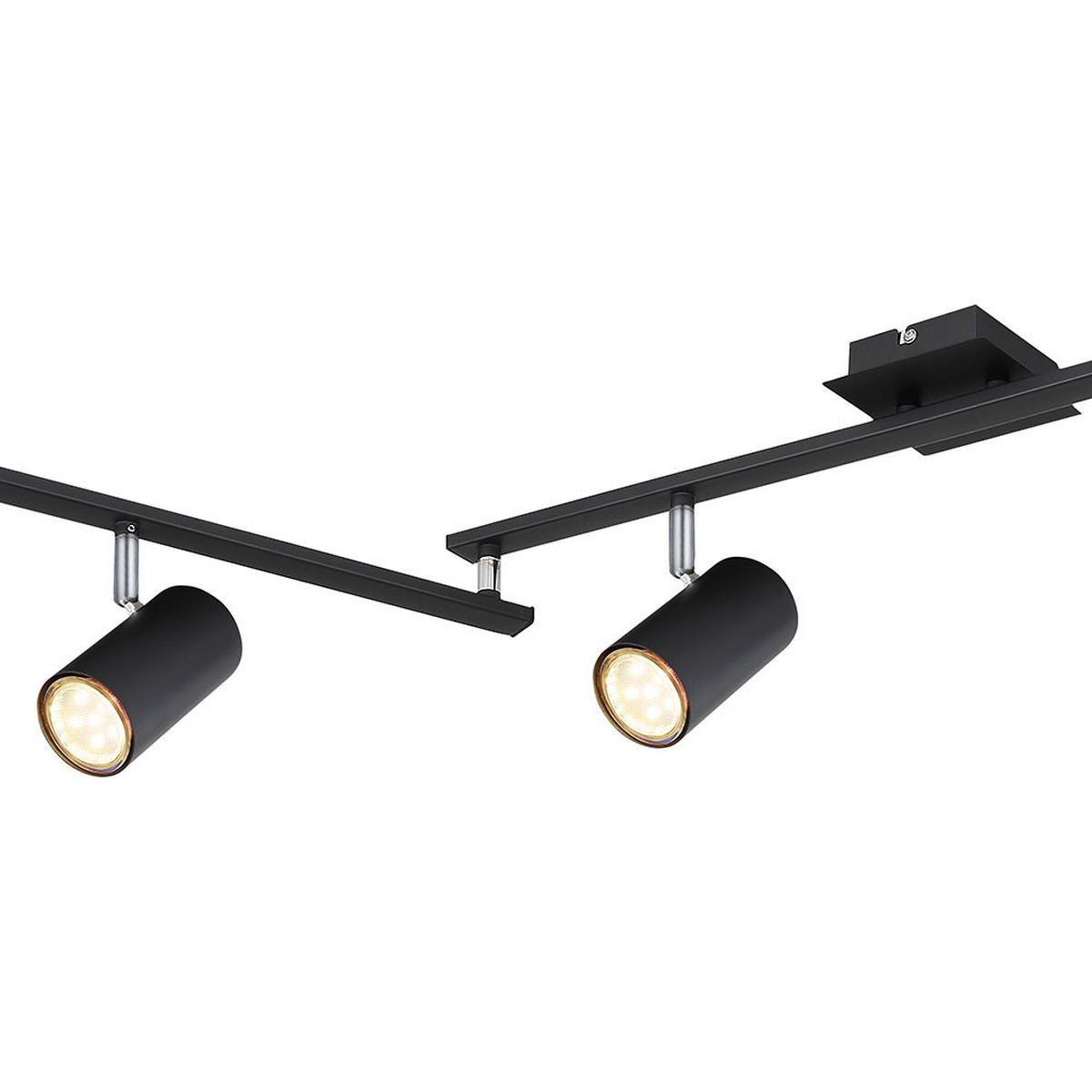 DECKENLEUCHTE Robby Metall Schwarz matt - Schwarz, Metall (180/10/18.5cm) - Globo Lighting