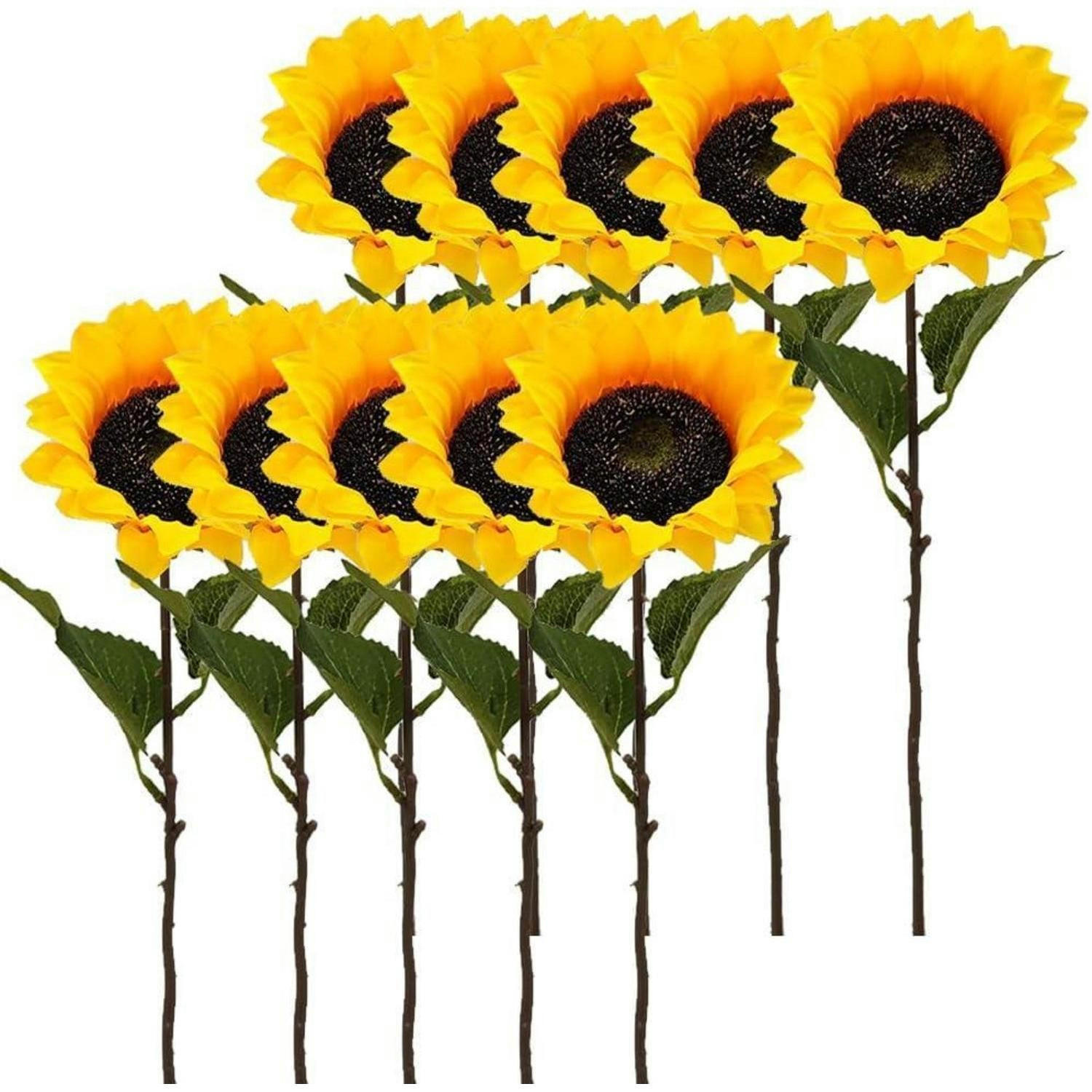 KÜNSTLICHE Sonnenblumen 10-teiliges Set 45 cm - Gelb, Kunststoff (40cm)