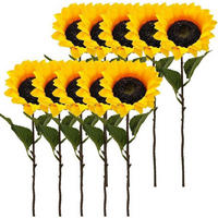 KÜNSTLICHE Sonnenblumen 10-teiliges Set 45 cm - Gelb, Kunststoff (40cm)