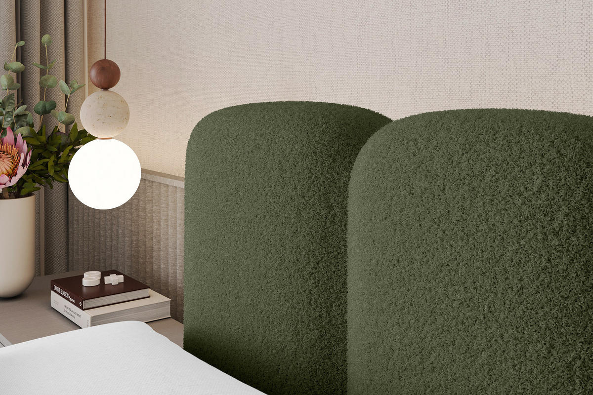 BOXBETT mit Matratze H4 - NINA - 160x200 cm Grün - Dunkelgrün, Holzwerkstoff (160/200cm) - ALTDECOR