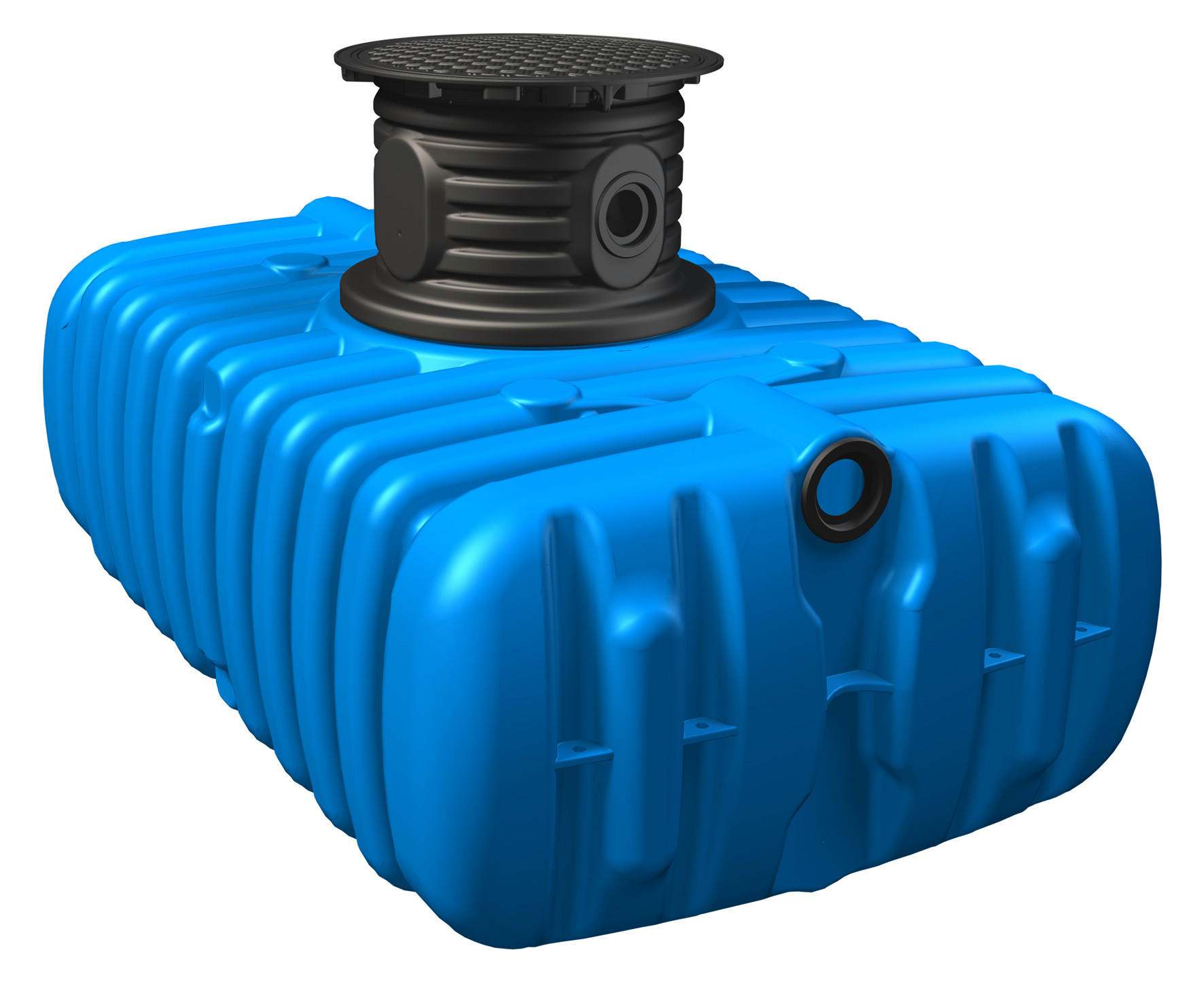 S Flachtank 1500 L inkl. Schachtverlängerung - Blau, Kunststoff (132/75/210cm) - 4rain