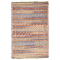 KELIM-TEPPICH handgewebt Kordi Beige 124/84 cm Schurwolle - Beige, Textil (84/124cm) - Looma