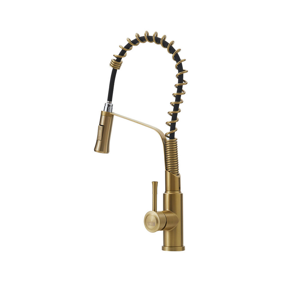 KÜCHENARMATUR Ausziehbar Brausekopf Einhandgriff Schwarz Gold - Goldfarben, Metall (22/50/4cm) - Livingandhome