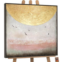 GEMÄLDE Sonnenenergie II Schattenfugenrahmen Grau 100x100 cm - Grau, Holz (100/100cm) - YS-art gallery