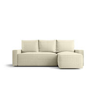 ECKSOFA mit Schlaffunktion SAVIO Quelle 02 Rechts - Ecru, Textil (232/140cm) - Bedante